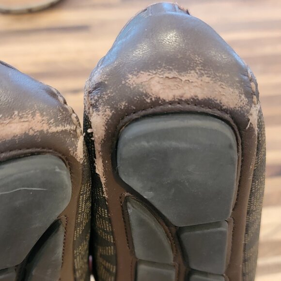 MK Michael Kors Fulton Moccasin Brown Monogram Flat Slip On Shoes - Picture 14 of 16